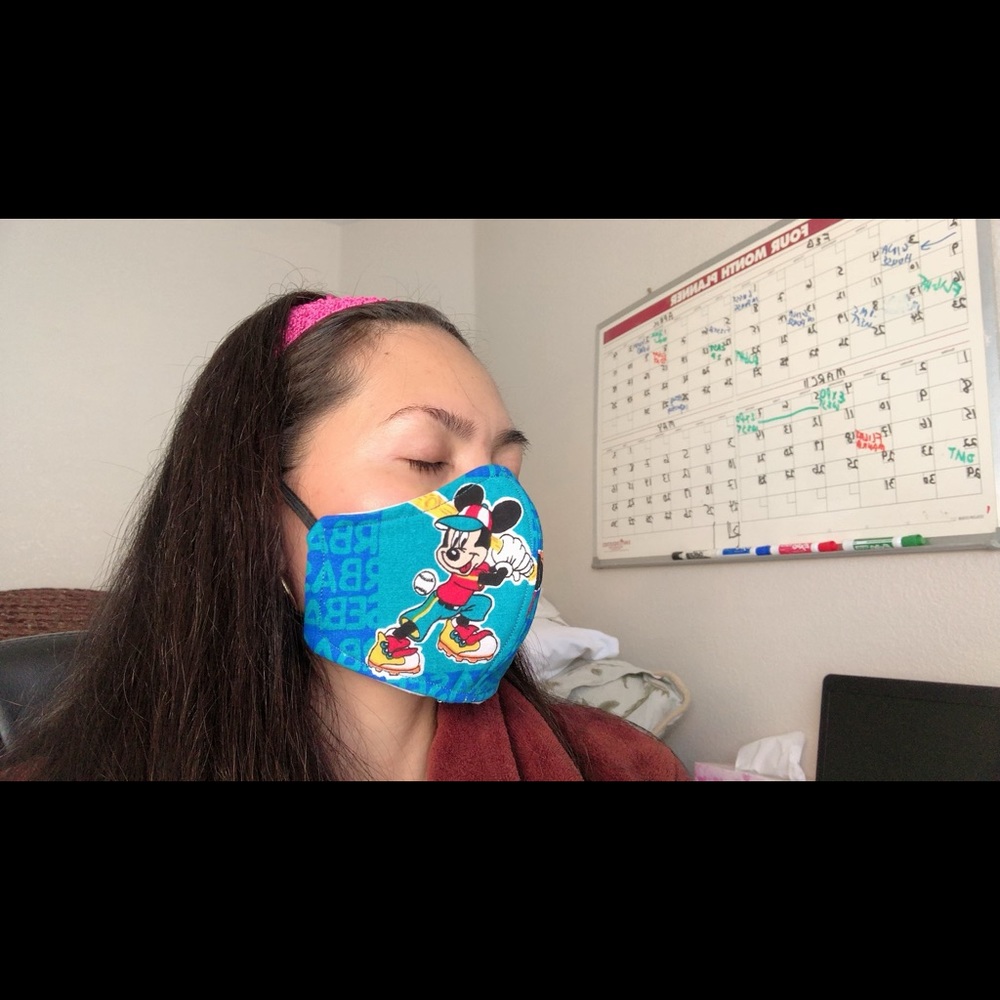 Micky mouse washable face mask with filter